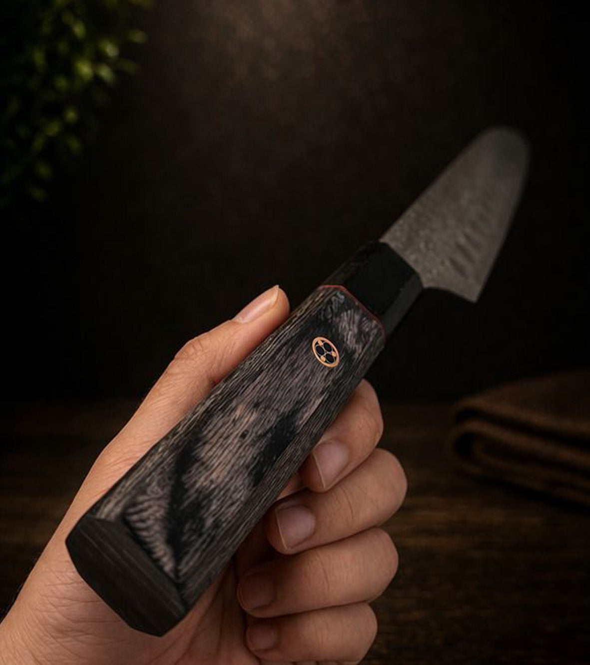 7-Inch Damascus Santoku Knife – Premium Wooden Handle | NAKT Blades